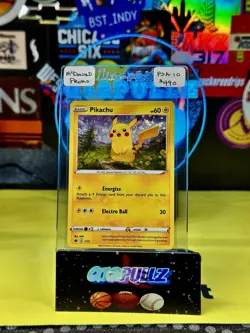 Pikachu 7/15 Holo Promo | McDonalds 2022 Pokemon TCG Card NM Error Double Holo - Image 1