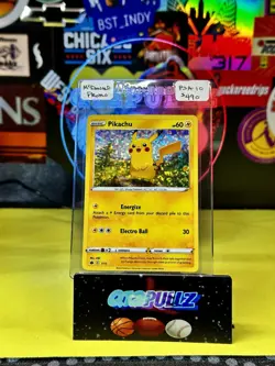 Pikachu 7/15 Holo Promo | McDonalds 2022 Pokemon TCG Card NM Error Double Holo - Image 2