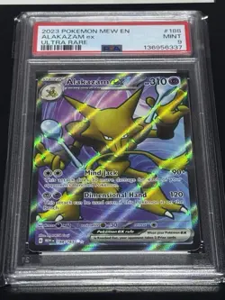 POKEMON 151 #188 ALAKAZAM ex ULTRA RARE -PSA 9 - 2023 MEW EN SCARLET VIOLET CARD - Image 1