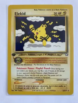 Elekid 22/111 - Rare Neo Genesis 1st ed. 2000 WOTC - Pokemon Card - NM - 1¢ sta - Image 1