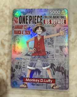 *SEALED* One Piece College Basketball US Voyage Monkey D. Luffy Card - Image 1