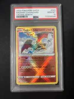 Pokemon TCG Radiant Charizard Crown Zenith Holo Card 020/159 PSA Gem Mint 10 - Image 1