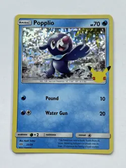 POPPLIO HOLO POKEMON CARD 23/25 25TH ANNIV MCDONALDS PROMO CARD NEVER PLAYED NM - Image 1