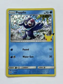 POPPLIO HOLO POKEMON CARD 23/25 25TH ANNIV MCDONALDS PROMO CARD NEVER PLAYED NM - Image 3