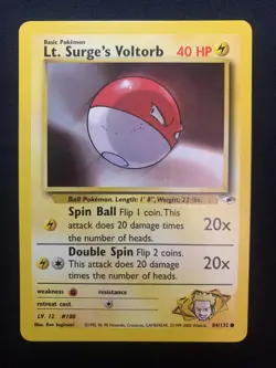 LT. SURGE'S VOLTORB - 084/132 - GYM HEROES - POKEMON CARD - LP - Image 1