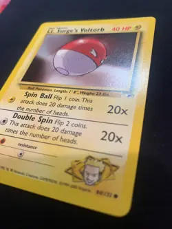 LT. SURGE'S VOLTORB - 084/132 - GYM HEROES - POKEMON CARD - LP - Image 3
