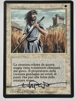 SWORDS TO PLOWSHARES ITALIAN FBB Jeff A Menges ARTIST SIGNED Auto MTG Magic - Image 1