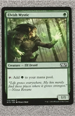 MTG - ELVISH MYSTIC 1X CORE SET 2015 - COMMON - CREATURE - NM - Image 1