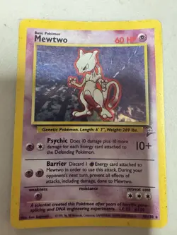 Mewtwo - 10/130 - Pokemon Base Set 2 Holo Rare Card WOTC HP - Image 2