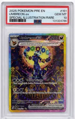 2025 POKEMON PRE EN-PRISMATIC EVOLUTIONS #161 UMBREON EX PSA 10 - Image 1