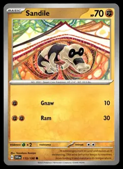Sandile 115/198 Pokemon Card Scarlet & Violet Common 70 HP Near Mint N42 - Image 1