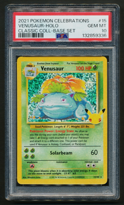 Venusaur 15/102 Holo Pokemon 2021 Celebrations Classic Collection PSA 10 GEM - Image 1