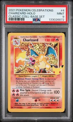 2021 POKEMON CELEBRATIONS CLASSIC COLL #4 CHARIZARD-HOLO PSA 9 - Image 1