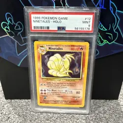 Pokemon TCG Ninetales Base Set 12/102 Unlimited Holo Rare PSA 9 Mint - Image 1