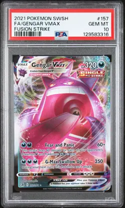 2021 POKEMON SWORD & SHIELD FUSION STRIKE #157 FULL ART/GENGAR VMAX PSA 10 - Image 1
