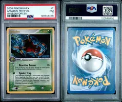 2005 POKEMON EX UNSEEN FORCES 2 ARIADOS-REVERSE FOIL NEAR MINT PSA 7 - Image 3