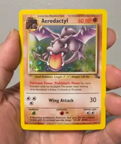 Pokemon TCG Aerodactyl WOTC - 1/62 Fossil Holo LP+/NM- - Image 1