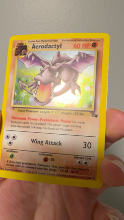 Pokemon TCG Aerodactyl WOTC - 1/62 Fossil Holo LP+/NM- - Image 2