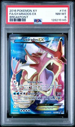 2016 POKEMON XY BREAKPOINT #114 FA/GYARADOS EX BREAKPOINT PSA 8 - Image 1