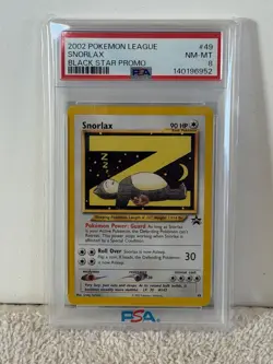PSA 8 2002 Pokemon League Black Star Promo Snorlax #49 Sleeping Snorlax - Image 1