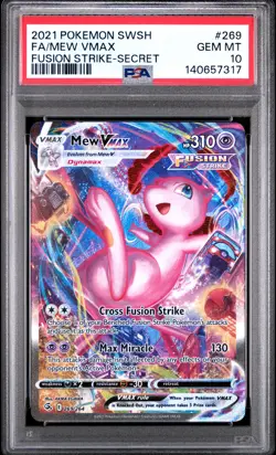 2021 POKEMON SWORD & SHIELD FUSION STRIKE SECRET #269 FULL ART/MEW VMAX PSA 10 - Image 1