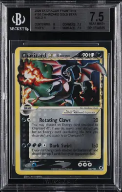 2006 POKEMON EX DRAGON FRONTIERS GOLD STAR #100 CHARIZARD BGS 7.5 - Image 1