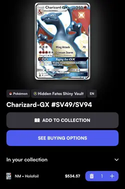 ✨Pokemon TCG Charizard GX SV49/SV94 Hidden Fates NO WHITENING ✨NEAR MINT✨ - Image 2