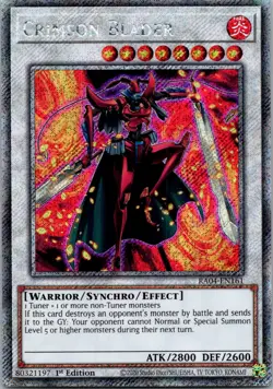 Yugioh Crimson Blader RA04-EN161 1st Edition Platinum Secret Rare NM - Image 1