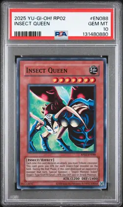 2025 YU-GI-OH! RP02-RETRO PACK 2 #EN088 INSECT QUEEN PSA 10 - Image 1
