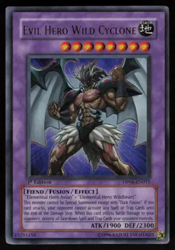 Evil HERO Wild Cyclone DP06-EN011 Ultra Rare 1st Edition Yu-Gi-Oh - Image 1