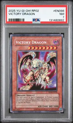 2025 YU-GI-OH! RP02-RETRO PACK 2 #EN098 VICTORY DRAGON PSA 7 - Image 1
