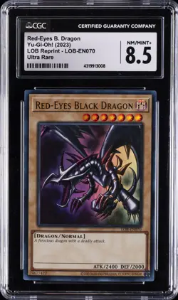 2023 YU-GI-OH! LOB-EN070 ULTRA RARE #LOB-EN070 RED-EYES B. DRAGON CGC 8.5 - Image 1