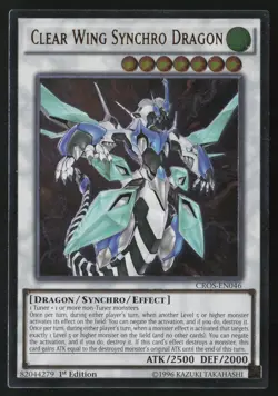 Clear Wing Synchro Dragon CROS-EN046 Ultimate Rare 1st Edition Yu-Gi-Oh - Image 1