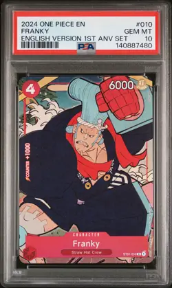 2024 ONE PIECE ENGLISH VERSION 1ST ANNIVERSARY SET #010 FRANKY PSA 10 - Image 1