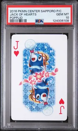 2016 POKEMON CENTER SAPPORO PLAYING CARDS POPPLIO JACK OF HEARTS PSA 10 - Image 1