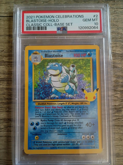 Blastoise 2/102 Celebrations: Classic Collection Holo Pokemon Card PSA 10 - Image 1
