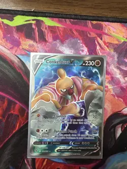 Pokemon TCG Conkeldurr v Full Art Holo Ultra Rare Card PSA 10 Pokemon Go 073/078 - Image 1
