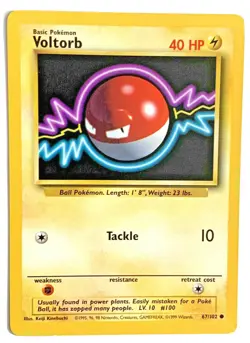 VOLTORB - 67/102 - Base Set - Pokemon Card - 1999 - WOTC - Non-Holo - EXC-NM - Image 1