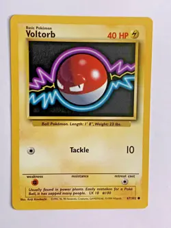 VOLTORB - 67/102 - Base Set - Pokemon Card - 1999 - WOTC - Non-Holo - EXC-NM - Image 2
