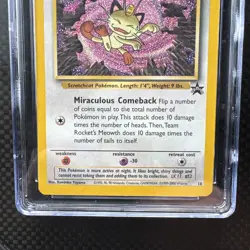 CGC 9 Team Rocket's Meowth # 18 Black Star Promo 2000 Pokemon Card Graded Mint - Image 2