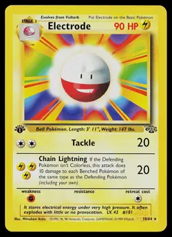 Pokemon Card - Electrode Jungle 18/64 Rare 1st Edition Misprint Error - Image 1