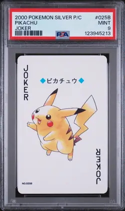 2000 POKEMON SILVER VERSION PLAYING CARDS JOKER #025B PIKACHU PSA 9 - Image 1