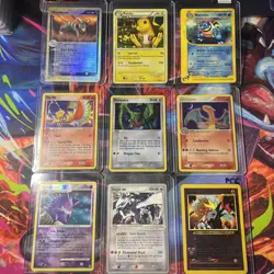 Pokemon 9 Card Lot- Charizard, Rayquaza, Ho-Oh, Gengar, Lugia, Entry, Blastoise - Image 1