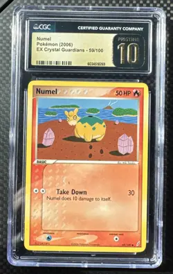 (POP 11) CGC 10 PRISTINE Pokemon EX Crystal Guardians Numel 59/100 Card - Image 1