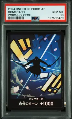 2024 ONE PIECE JPN PRB01-PREMIUM BOOSTER RORONOA ZORO-FOIL DON!! CARD PSA 10 - Image 1