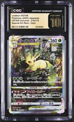 CGC 10 Pristine Leafeon VSTAR 210/172 SAR VSTAR Universe s12a Pokemon Card - Image 1