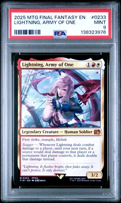 2025 MAGIC: THE GATHERING FINAL FANTASY #0233 LIGHTNING, ARMY OF ONE PSA 9 - Image 1