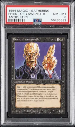 1994 MAGIC: THE GATHERING ANTIQUITIES PRIEST OF YAWGMOTH PSA 8 - Image 1