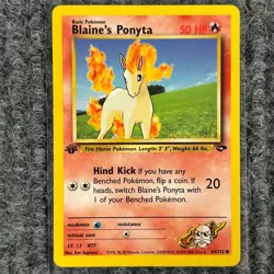 Vintage Pokemon Gym Heroes Blaine's Ponyta 1st Edition 64/132 Common NM/Mint - Image 1