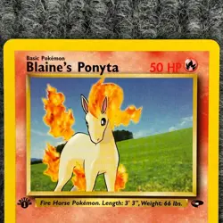 Vintage Pokemon Gym Heroes Blaine's Ponyta 1st Edition 64/132 Common NM/Mint - Image 3